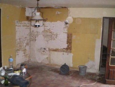 mur en travaux